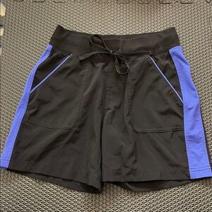 Tek Gear Black and Purple Athletic Shorts with Pockets